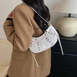 [GIRLS GOOB] Women's Rivet Hobo Vintage Mini Shoulder Bag Tote Bag Handbag, China OEM